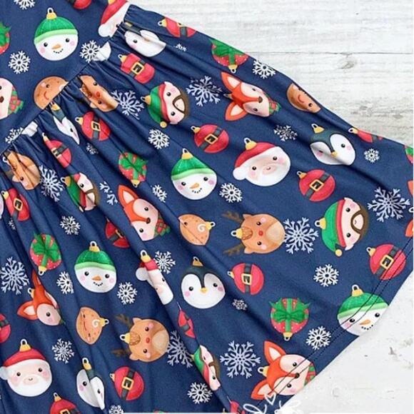 Trim the Tree Blue Christmas Ornament Dress by PETE + LUCY Girls 2T NEW - Picture 4 of 5